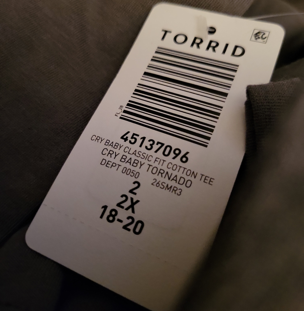Nwt 2x Torrid Cry-Baby Classic Cotton Tee - Picture 6 of 8